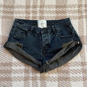 One Teaspoon Dark Blue Jean Shorts